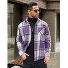 image:imageCOOFANDY Mens Flannel Shirts Long Sleeve Lightweight Plaid Shirt Casual Button Down Shirts JacketPurple