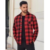 image:imageCOOFANDY Mens Flannel Shirts Long Sleeve Lightweight Plaid Shirt Casual Button Down Shirts JacketRed Black