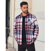 image:imageCOOFANDY Mens Flannel Shirts Long Sleeve Lightweight Plaid Shirt Casual Button Down Shirts JacketRed Blue
