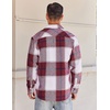 image:imageCOOFANDY Mens Flannel Shirts Long Sleeve Lightweight Plaid Shirt Casual Button Down Shirts JacketRed White