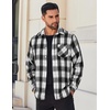 image:imageCOOFANDY Mens Flannel Shirts Long Sleeve Lightweight Plaid Shirt Casual Button Down Shirts JacketWhite Black