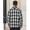image:imageCOOFANDY Mens Flannel Shirts Long Sleeve Lightweight Plaid Shirt Casual Button Down Shirts JacketWhite Black