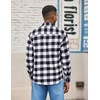 image:imageCOOFANDY Mens Flannel Shirts Long Sleeve Lightweight Plaid Shirt Casual Button Down Shirts with PocketBlack
