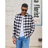 image:imageCOOFANDY Mens Flannel Shirts Long Sleeve Lightweight Plaid Shirt Casual Button Down Shirts with PocketBlack