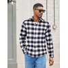 image:imageCOOFANDY Mens Flannel Shirts Long Sleeve Lightweight Plaid Shirt Casual Button Down Shirts with PocketBlack