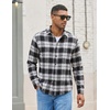 image:imageCOOFANDY Mens Flannel Shirts Long Sleeve Lightweight Plaid Shirt Casual Button Down Shirts with PocketBlack White