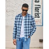 image:imageCOOFANDY Mens Flannel Shirts Long Sleeve Lightweight Plaid Shirt Casual Button Down Shirts with PocketBlue