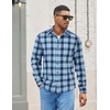 image:imageCOOFANDY Mens Flannel Shirts Long Sleeve Lightweight Plaid Shirt Casual Button Down Shirts with PocketBlue