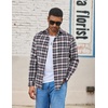 image:imageCOOFANDY Mens Flannel Shirts Long Sleeve Lightweight Plaid Shirt Casual Button Down Shirts with PocketBlue White