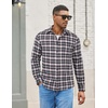 image:imageCOOFANDY Mens Flannel Shirts Long Sleeve Lightweight Plaid Shirt Casual Button Down Shirts with PocketBlue White