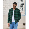 image:imageCOOFANDY Mens Flannel Shirts Long Sleeve Lightweight Plaid Shirt Casual Button Down Shirts with PocketDark Green