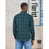 image:imageCOOFANDY Mens Flannel Shirts Long Sleeve Lightweight Plaid Shirt Casual Button Down Shirts with PocketGreen