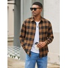 image:imageCOOFANDY Mens Flannel Shirts Long Sleeve Lightweight Plaid Shirt Casual Button Down Shirts with PocketKhaki