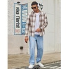 image:imageCOOFANDY Mens Flannel Shirts Long Sleeve Lightweight Plaid Shirt Casual Button Down Shirts with PocketLight Khaki
