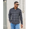 image:imageCOOFANDY Mens Flannel Shirts Long Sleeve Lightweight Plaid Shirt Casual Button Down Shirts with PocketNavy Blue