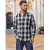 image:imageCOOFANDY Mens Flannel Shirts Long Sleeve Plaid Button Down Shirts Casual Cotton ShirtsBlackWhite
