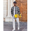 image:imageCOOFANDY Mens Flannel Shirts Long Sleeve Plaid Button Down Shirts Casual Cotton ShirtsBlackWhite