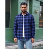 image:imageCOOFANDY Mens Flannel Shirts Long Sleeve Plaid Button Down Shirts Casual Cotton ShirtsBlue Checkered
