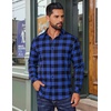 image:imageCOOFANDY Mens Flannel Shirts Long Sleeve Plaid Button Down Shirts Casual Cotton ShirtsBlue Checkered