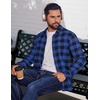 image:imageCOOFANDY Mens Flannel Shirts Long Sleeve Plaid Button Down Shirts Casual Cotton ShirtsBlue Checkered