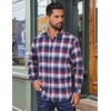 image:imageCOOFANDY Mens Flannel Shirts Long Sleeve Plaid Button Down Shirts Casual Cotton ShirtsBlueRed