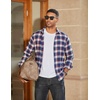 image:imageCOOFANDY Mens Flannel Shirts Long Sleeve Plaid Button Down Shirts Casual Cotton ShirtsBlueRed