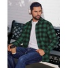 image:imageCOOFANDY Mens Flannel Shirts Long Sleeve Plaid Button Down Shirts Casual Cotton ShirtsGreen Checkered