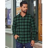 image:imageCOOFANDY Mens Flannel Shirts Long Sleeve Plaid Button Down Shirts Casual Cotton ShirtsGreen Checkered