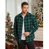 image:imageCOOFANDY Mens Flannel Shirts Long Sleeve Plaid Button Down Shirts Casual Cotton ShirtsGreen Checkered
