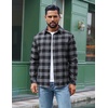 image:imageCOOFANDY Mens Flannel Shirts Long Sleeve Plaid Button Down Shirts Casual Cotton ShirtsGrey Checkered