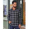 image:imageCOOFANDY Mens Flannel Shirts Long Sleeve Plaid Button Down Shirts Casual Cotton ShirtsGrey Checkered