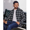 image:imageCOOFANDY Mens Flannel Shirts Long Sleeve Plaid Button Down Shirts Casual Cotton ShirtsGrey Checkered