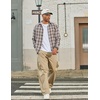 image:imageCOOFANDY Mens Flannel Shirts Long Sleeve Plaid Button Down Shirts Casual Cotton ShirtsKhaki Plaid
