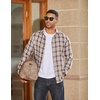 image:imageCOOFANDY Mens Flannel Shirts Long Sleeve Plaid Button Down Shirts Casual Cotton ShirtsKhaki Plaid