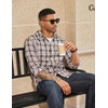 image:imageCOOFANDY Mens Flannel Shirts Long Sleeve Plaid Button Down Shirts Casual Cotton ShirtsKhaki Plaid