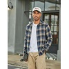 image:imageCOOFANDY Mens Flannel Shirts Long Sleeve Plaid Button Down Shirts Casual Cotton ShirtsKhakiBlue