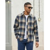 image:imageCOOFANDY Mens Flannel Shirts Long Sleeve Plaid Button Down Shirts Casual Cotton ShirtsKhakiBlue