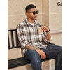 image:imageCOOFANDY Mens Flannel Shirts Long Sleeve Plaid Button Down Shirts Casual Cotton ShirtsLight Khaki