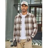 image:imageCOOFANDY Mens Flannel Shirts Long Sleeve Plaid Button Down Shirts Casual Cotton ShirtsLight Khaki