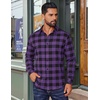 image:imageCOOFANDY Mens Flannel Shirts Long Sleeve Plaid Button Down Shirts Casual Cotton ShirtsPurple