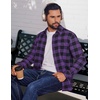 image:imageCOOFANDY Mens Flannel Shirts Long Sleeve Plaid Button Down Shirts Casual Cotton ShirtsPurple