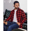 image:imageCOOFANDY Mens Flannel Shirts Long Sleeve Plaid Button Down Shirts Casual Cotton ShirtsRed Checkered