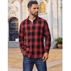 image:imageCOOFANDY Mens Flannel Shirts Long Sleeve Plaid Button Down Shirts Casual Cotton ShirtsRedBlack