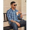 image:imageCOOFANDY Mens Flannel Shirts Long Sleeve Plaid Button Down Shirts Casual Cotton ShirtsSky Blue
