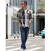 image:imageCOOFANDY Mens Flannel Shirts Long Sleeve Plaid Shirt Jacket Button Down Shirt with PocketsBlack White