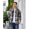 image:imageCOOFANDY Mens Flannel Shirts Long Sleeve Plaid Shirt Jacket Button Down Shirt with PocketsBlack White