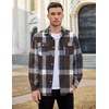 image:imageCOOFANDY Mens Flannel Shirts Long Sleeve Plaid Shirt Jacket Button Down Shirt with PocketsBrown