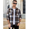image:imageCOOFANDY Mens Flannel Shirts Long Sleeve Plaid Shirt Jacket Button Down Shirt with PocketsBrown