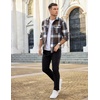 image:imageCOOFANDY Mens Flannel Shirts Long Sleeve Plaid Shirt Jacket Button Down Shirt with PocketsBrown