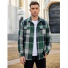 image:imageCOOFANDY Mens Flannel Shirts Long Sleeve Plaid Shirt Jacket Button Down Shirt with PocketsGreen